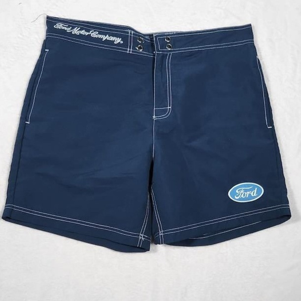 PacSun Ford Motor Company Navy Blue Board Shorts Mens Large Swim Trunks